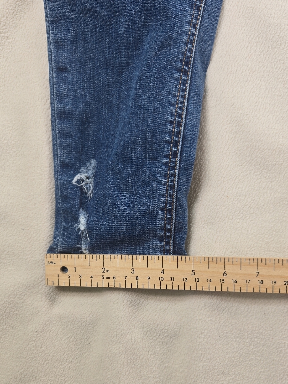 Distressed Blue Denim Women’s Overalls with Adjustable Straps - Picture 12 of 14